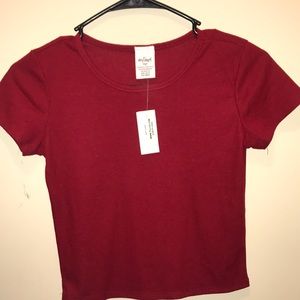 Red and Green Crop Top